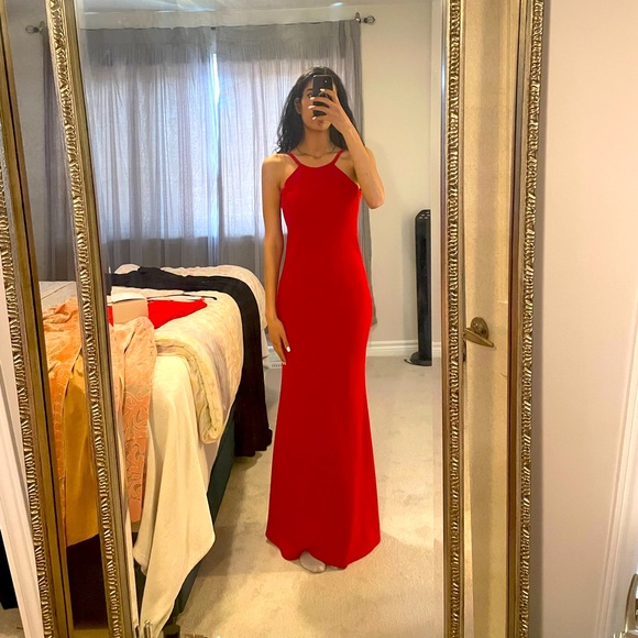 Calvin Klein Red Floor Length Gown - Picture 2 of 2